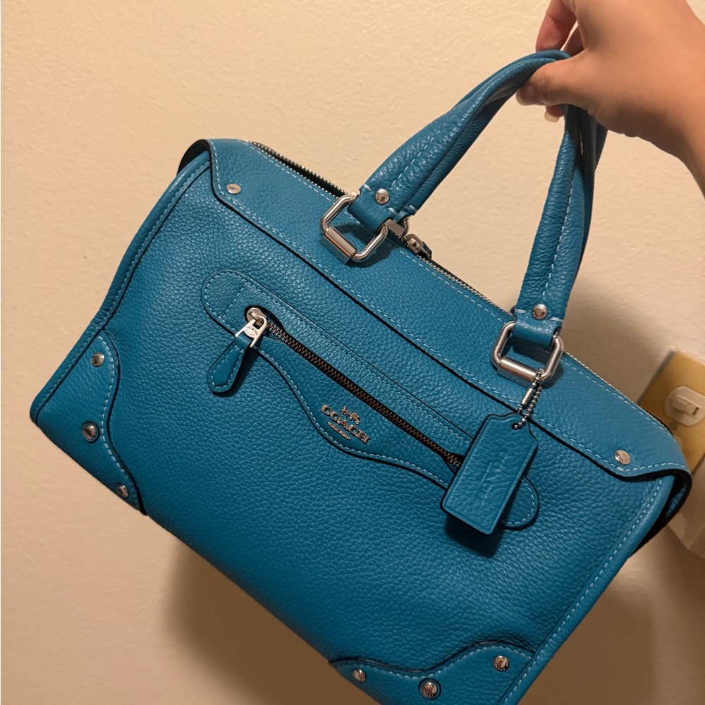 Coach Millie Teal Leather Satchel